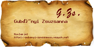 Gubányi Zsuzsanna névjegykártya